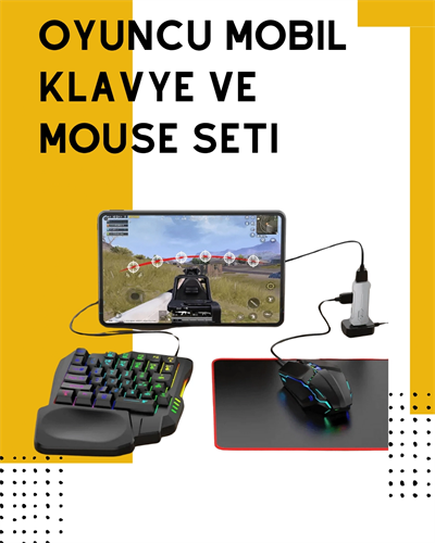 Tak-Çalıştır Mobil Oyun Ekipmanları Seti – Klavye Mouse Dahil