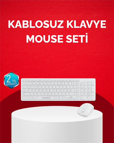 Tam Boy Kablosuz Klavye Mouse Seti - Gelişmiş Bağlantı ve Sessiz Performans
