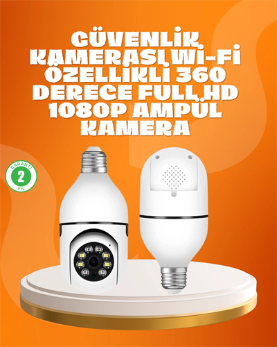 Tam Karanlıkta Görüntüleme Sağlayan 1080P Ampul Güvenlik Kamerası