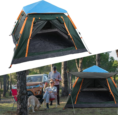Tam Otomatik Su Ve Rüzgar Geçirmez Gölgelikli Tenteli 6 Kişilik Kamp Çadırı 240*240*155cm