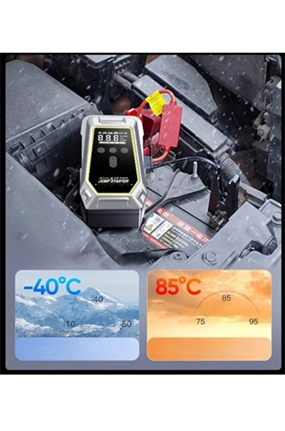 Tank Model Şarjlı 12.000 Mah Taşınabilir Çanta Araç Akü Takviye Cihazı Işıklı Hava Kompresörü