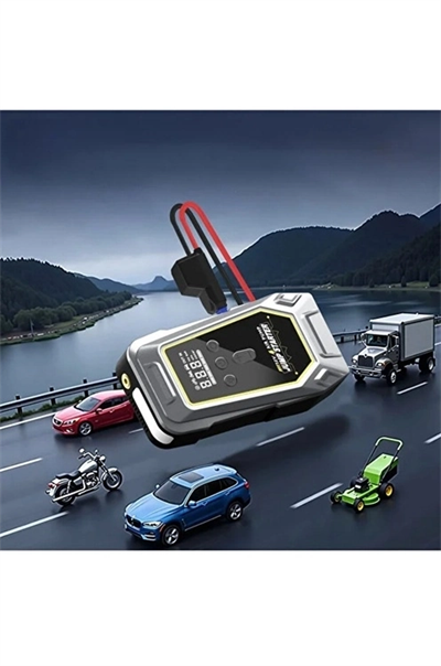 Tank Model Şarjlı 12.000 Mah Taşınabilir Çanta Araç Akü Takviye Cihazı Işıklı Hava Kompresörü