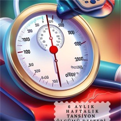 Tansiyon Ölçüm Takip Çizelgesi Defteri A Kalite Özel Tasarım 6 Aylık A6 Boyut