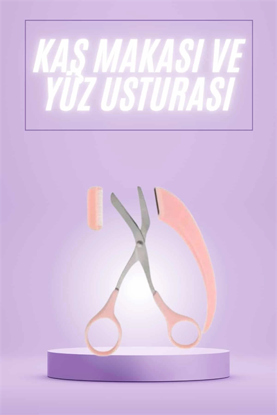 Taraklı Kaş Makası ve Ustura Seti Kaş Düzeltme Makası Kaş Bıyık Alma Aleti
