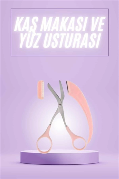 Taraklı Kaş Makası ve Ustura Seti Kaş Düzeltme Makası Kaş Bıyık Alma Aleti
