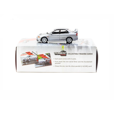 Tarmac Works 1/64 Mitsubishi Lancer GSR Evolution IV Silver with Tarmac Cards