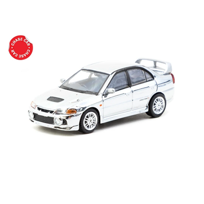 Tarmac Works 1/64 Mitsubishi Lancer GSR Evolution IV Silver with Tarmac Cards