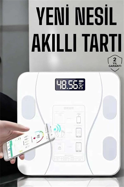Tartı Baskül Dijital Elektronik Tartı Vücut Analiz Wifi Akıllı Yağ Ölçer