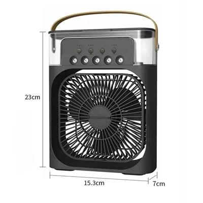 Taşınabilir 3 Farklı Mod Ayarlı 7 Farklı Led Işıklı Sulu Soğutmalı Taşınabilir Masaüstü USB Fan Vantilatör (3936)