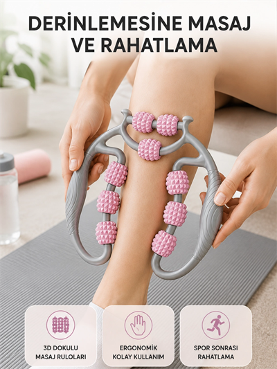 Taşınabilir 3D Masaj Rulosu – Kas Rahatlatıcı ve Yağ Azaltıcı Masaj Cihazı