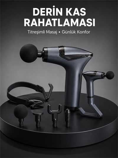 Taşınabilir 3in1 Masaj Aleti Şarjlı Titreşimli Esneme Bantlı Yeni Nesil