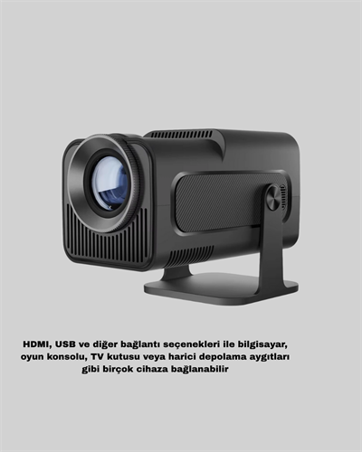 Taşınabilir Akıllı Projeksiyon HDMI USB Uyumlu Oyun Destekli Kompakt