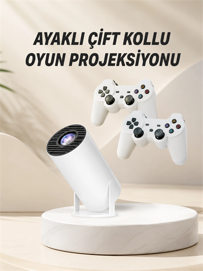 Taşınabilir Android Projeksiyon Ayaklı Çift Kollu 4K Çözünürlüklü Sinema Projeksiyonu