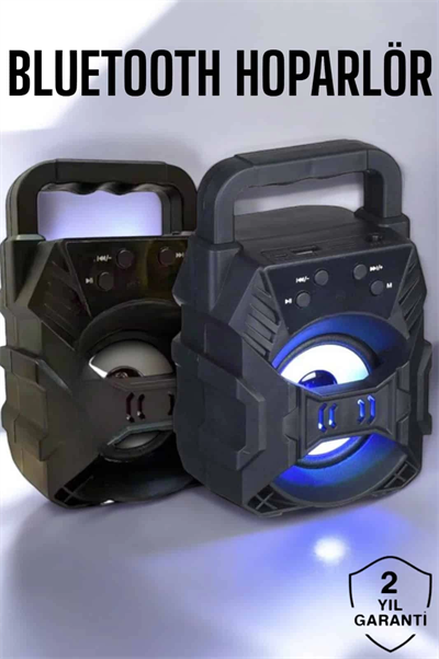 Taşınabilir Bluetooth Hoparlör Led Işıklı Uzun Pil Ömrü