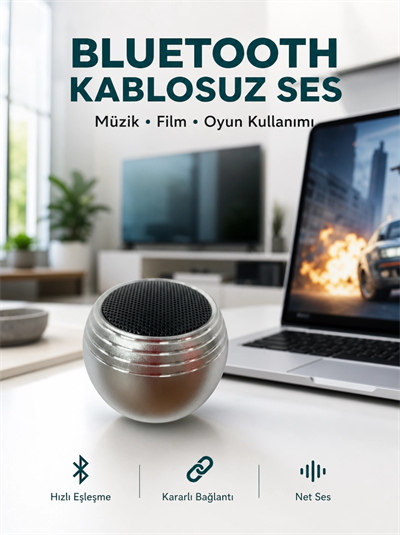 Taşınabilir Bluetooth Hoparlör Yüksek Ses Kaliteli Mini Tasarım Yeni Nesil