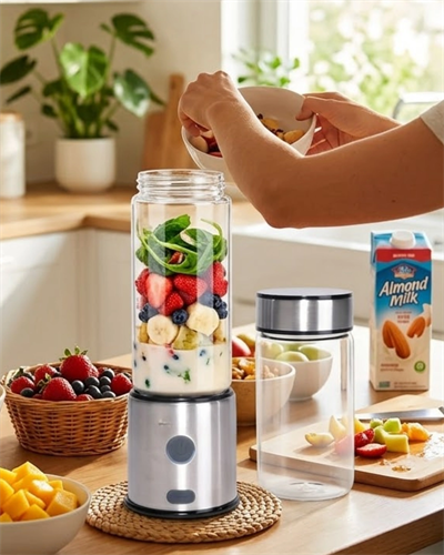 Taşınabilir Cam Blender 450 ml 350 ml Çift Hazneli Smoothie Blender