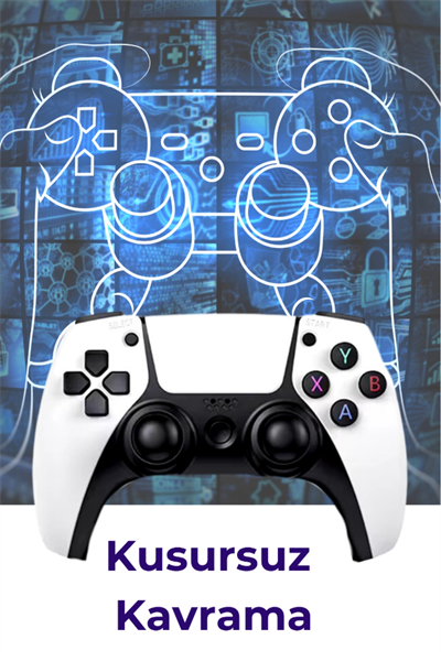 Taşınabilir Çift Kollu 30.000 Oyunlu Kablosuz Oyun Konsolu, 2.4GHz Bağlantılı Beyaz Retro Gamepad