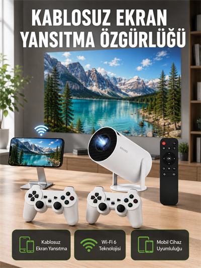 Taşınabilir Çok Fonksiyonlu Projeksiyon – Oyun, Sunum, Netflix ve Eğitim İçin Yeni Nesil