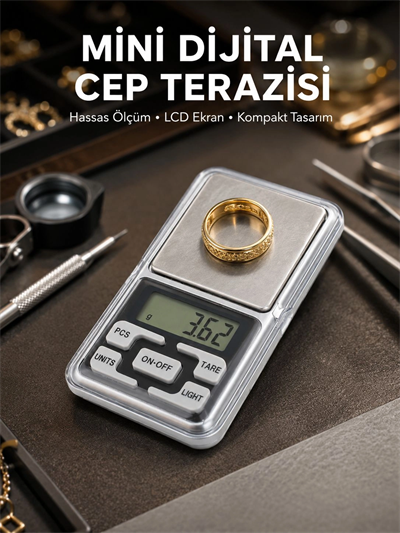 Taşınabilir Dijital Cep Terazisi 5 Ölçüm Birimli Yeni Nesil