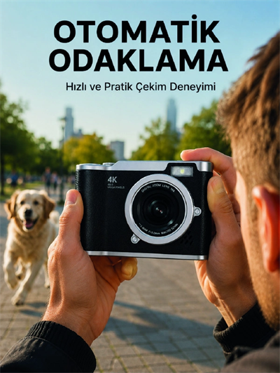 Taşınabilir Dijital Fotoğraf Makinesi LED Flaş ve 18X Dijital Zoom