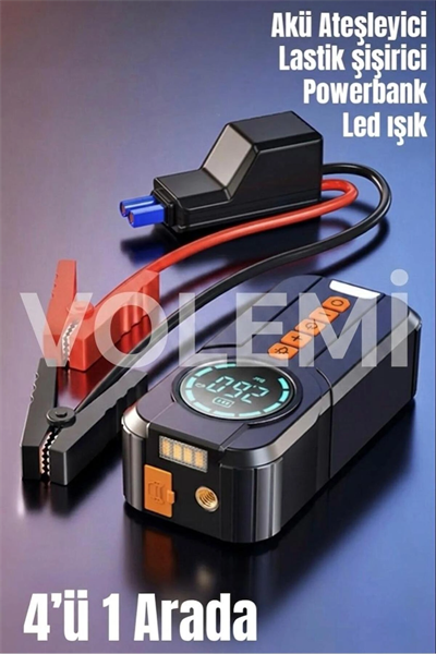 Taşınabilir Dijital Hava Kompresörü ve Powerbank, Tek Kişilik Kullanım İçin 100 Watt Güç