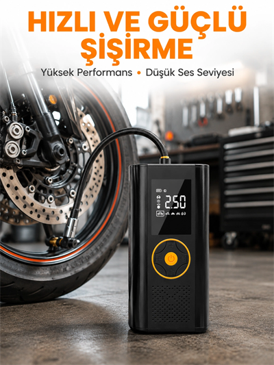 Taşınabilir Dijital Lastik Şişirme Cihazı Güvenli ve Pratik Kullanım Yeni Nesil