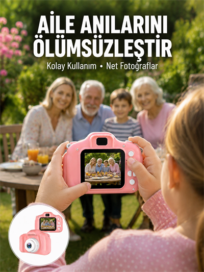 Taşınabilir HD Dijital Kamera Video Kayıt Fotoğraf Çekim USB Bağlantılı Şarjlı Yeni Nesil