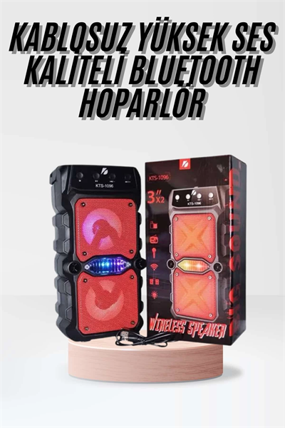 Taşınabilir Kablosuz Bluetooth Hoparlör Uzun Pil Ömrü Led Işıklı