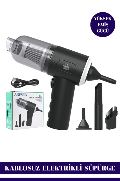 Taşınabilir Kablosuz Elektrikli El Süpürgesi- Ev, Ofis, Araba ,Klavye Temizliği İçin İdeal