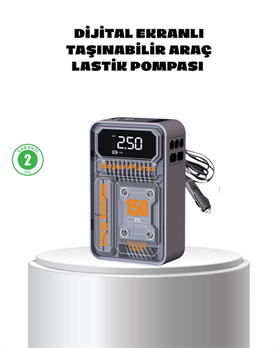 Taşınabilir Kablosuz Hava Pompası – 150 PSI Güçlü Basınç ve 6000mAh Şarjlı