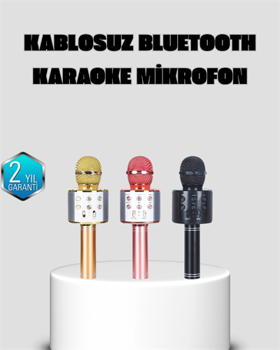Taşınabilir Karaoke Mikrofon – Bluetooth, USB ve AUX Girişli