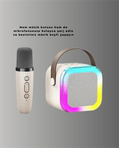 Taşınabilir Karaoke Mikrofon Seti Bluetooth Hoparlörlü Yeni Nesil