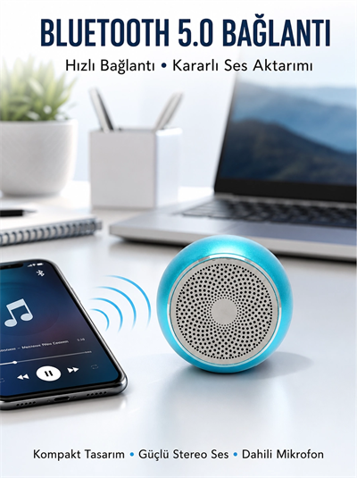 Taşınabilir Küçük Hoparlör – Otomatik Bağlantı ve Eller Serbest Mikrofon Yeni Nesil