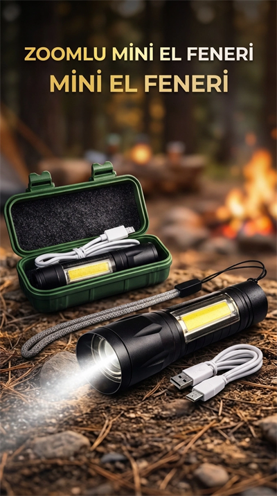 Taşınabilir LED El Feneri Su Geçirmez Kamp Yürüyüş Gece Kullanımı