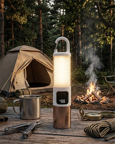 Taşınabilir LED Kamp Feneri USB Şarjlı Yüksek Parlaklık 500 Lümen Güç Göstergeli