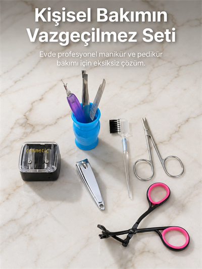 Taşınabilir Manikür Bakım Seti Günlük El Ayak ve Kaş Bakım Kiti