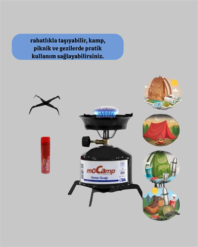 Taşınabilir Metal Gövdeli Kamp Ocağı Seti