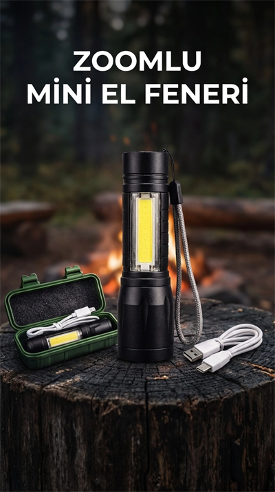 Taşınabilir Metalik LED El Feneri Uzun Pil Ömürlü Kamp Aracı