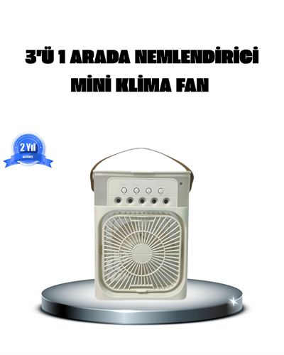 Taşınabilir Mini Klima Fan 3’ü 1 Arada Soğutucu, Nemlendirici ve Gece Lambası