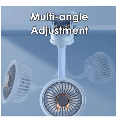 Taşınabilir Mini Klips Bebek Arabası Fanı, Fan Elektrikli Soğutma Hava Sirkülatöründe 360 Derece Dönebilen Klips