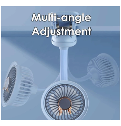 Taşınabilir Mini Klips Bebek Arabası Fanı, Fan Elektrikli Soğutma Hava Sirkülatöründe 360 Derece Dönebilen Klips