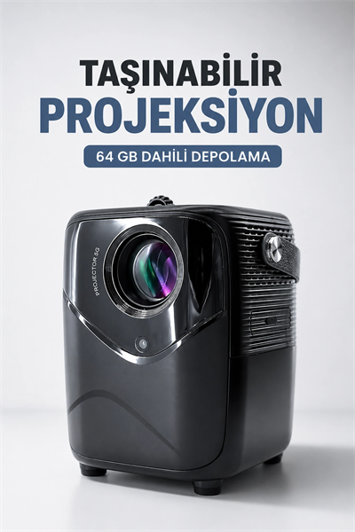 Taşınabilir Projeksiyon 64 GB Dahili Depolama