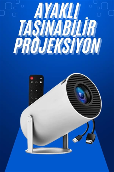 Taşınabilir Projeksiyon Ayaklı Projektör Android Uyumlu HDMI Girişli