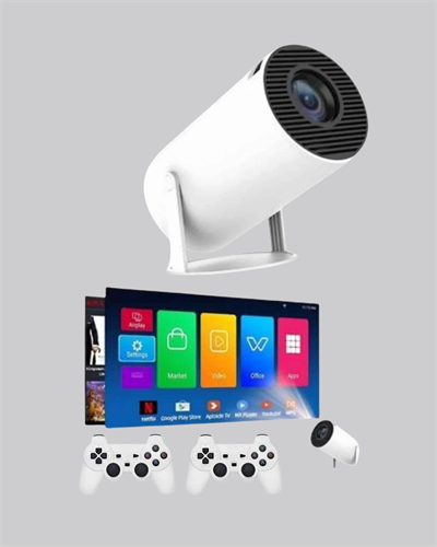 Taşınabilir Projeksiyon Cihazı 4K Destekli Wi-Fi Kablosuz Ekran Yansıtma