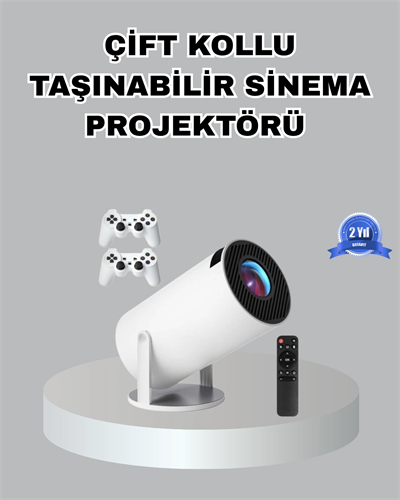 Taşınabilir Projeksiyon Cihazı 4K Destekli Wi-Fi Kablosuz Ekran Yansıtma