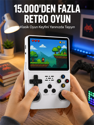 Taşınabilir Retro Oyun Konsolu Geniş Ekran ve Çoklu Emülatör Desteği Yeni Nesil