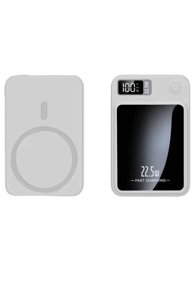 Taşınabilir Şarj Magsafe Powerbank 10.000 mAh Hızlı Şarj Led Göstergeli Kablosuz