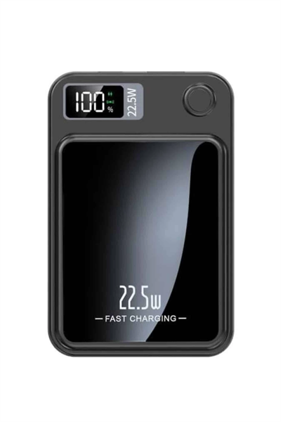 Taşınabilir Şarj Magsafe Powerbank 10.000 mAh Hızlı Şarj Led Göstergeli Kablosuz