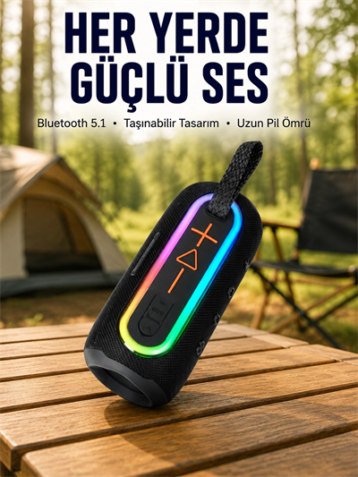 Taşınabilir Şarjlı Bluetooth Hoparlör Güçlü Bas Yeni Nesil