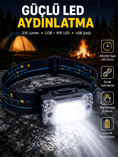 Taşınabilir Şarjlı LED Fener XPE95LM COB120LM Manyetik Gövde Yeni Nesil